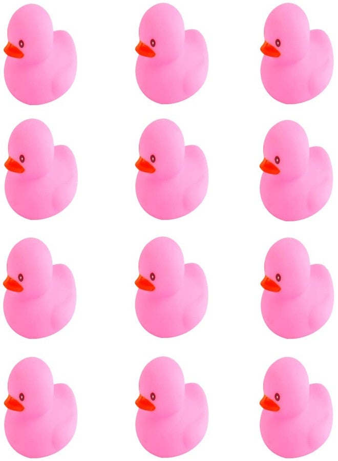 umbresen Pink Rubber Ducks Preschool Bath Toys Bathtub Duckies Gift for Baby Shower Infants Toddlers Car Pool Float Halloween Adults Party Favors Carnival Decorations (Small Pink 2.2''-12pcs) - Image 1